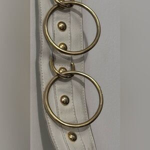 D&G WHITE BELT WITH GOLDEN HOOPS.